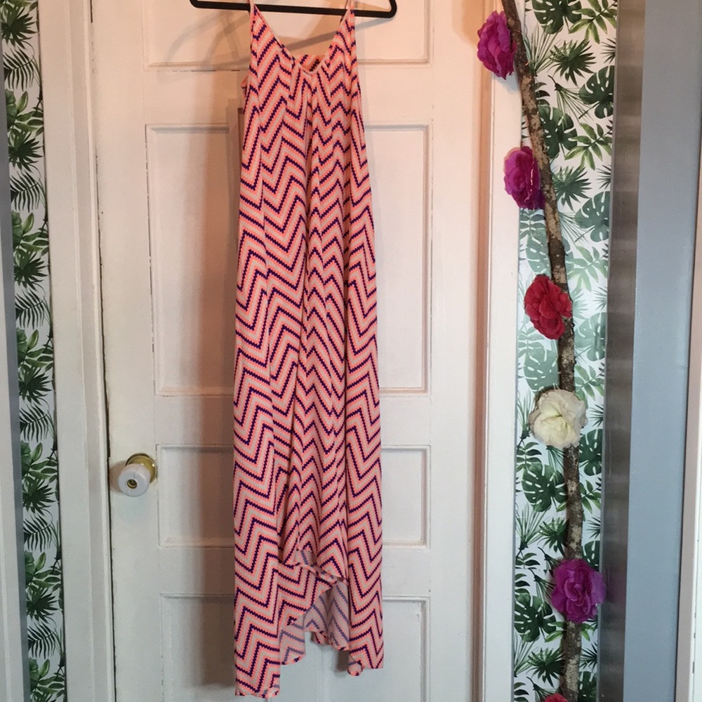 Orange /blue/cream Sun Dress Sz  2 EUR 34